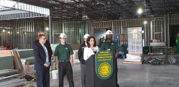 Monroe County Executive Cheryl Dinolfo with program partners at media announcement
